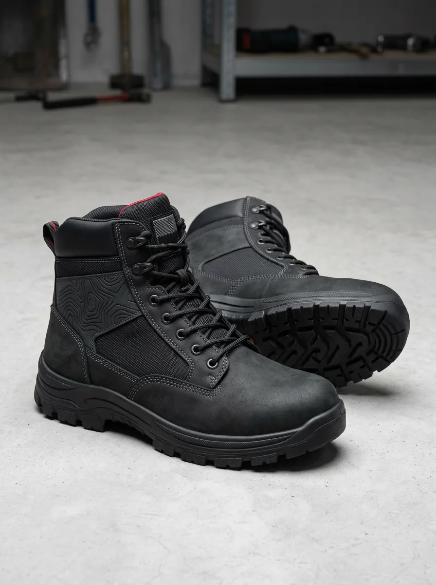 Men's Utility Topographic Pattern Work Boots