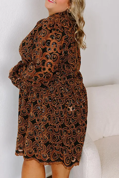 V-Neck Mini Dress with Embroidery