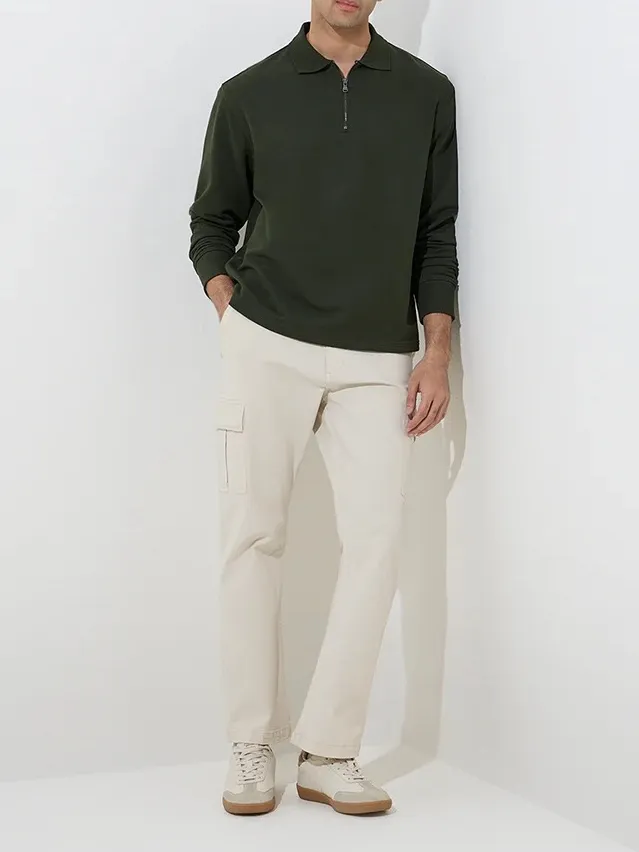 Casual Style Relaxed-Fit Cotton-Blend Sweatshirt