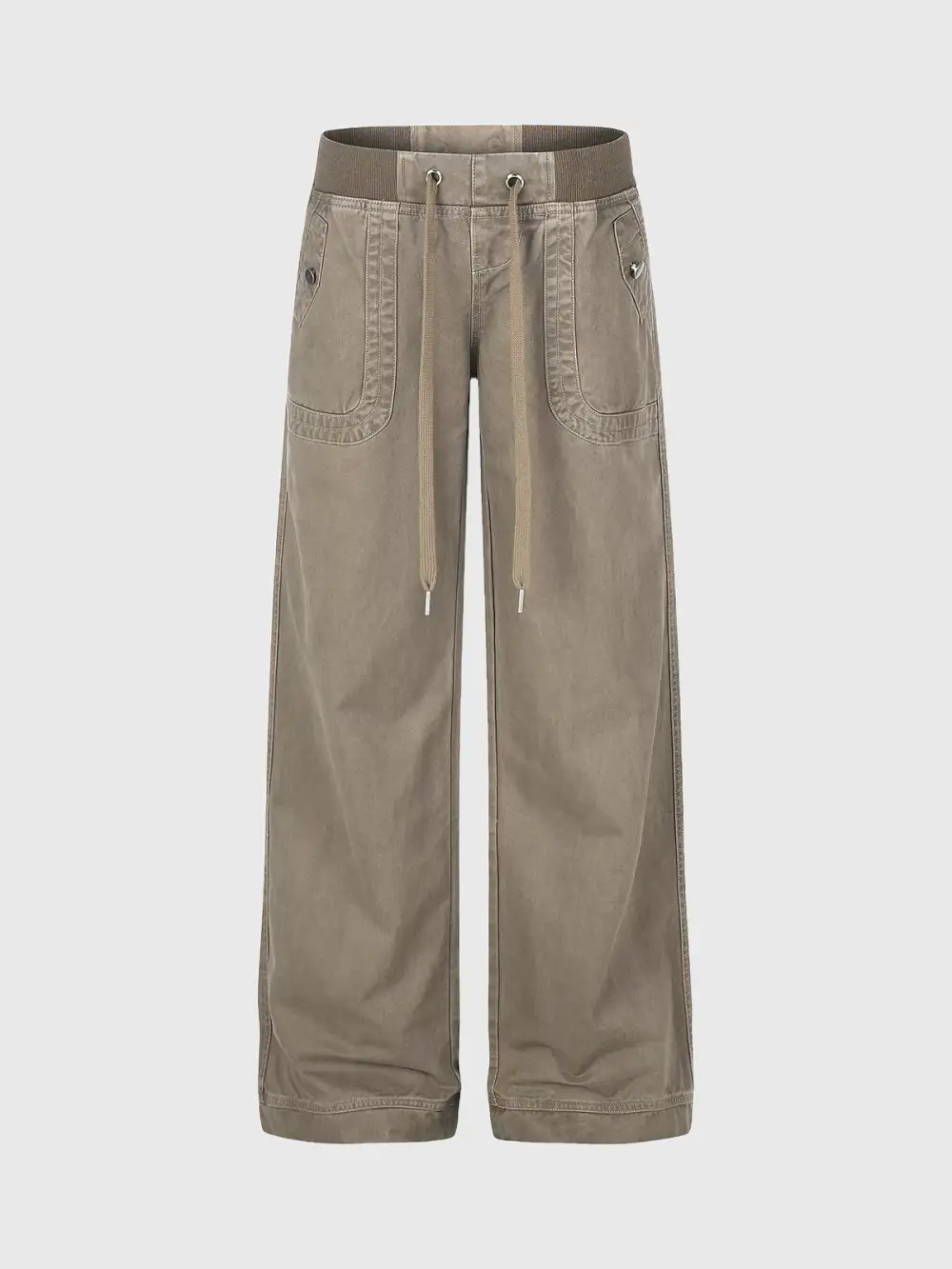 Straight-Leg Multi-Pocket  Pants