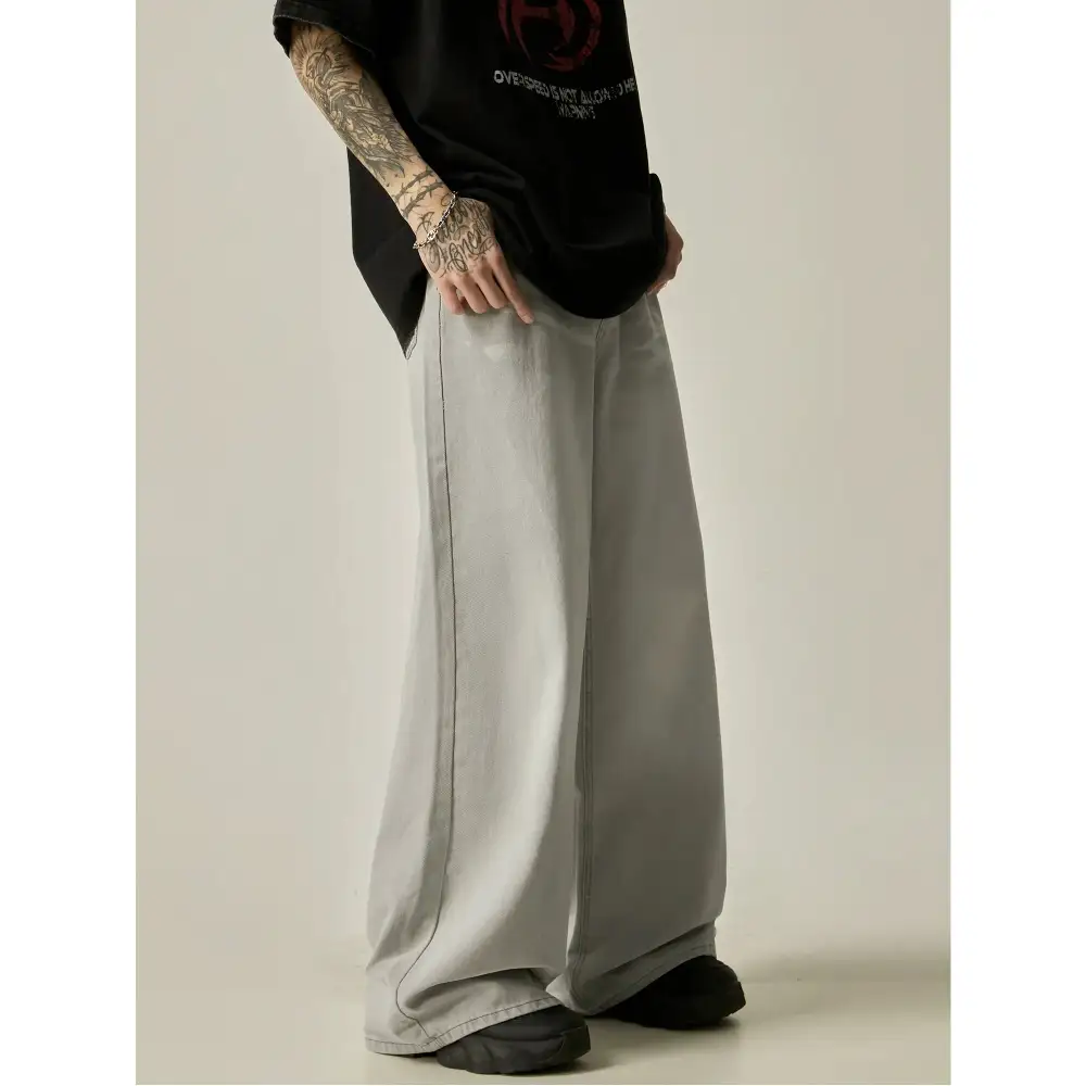 Oversized Wash Wide-Leg Jeans
