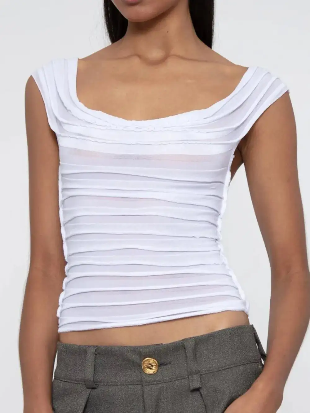 Ruched Solid Tank