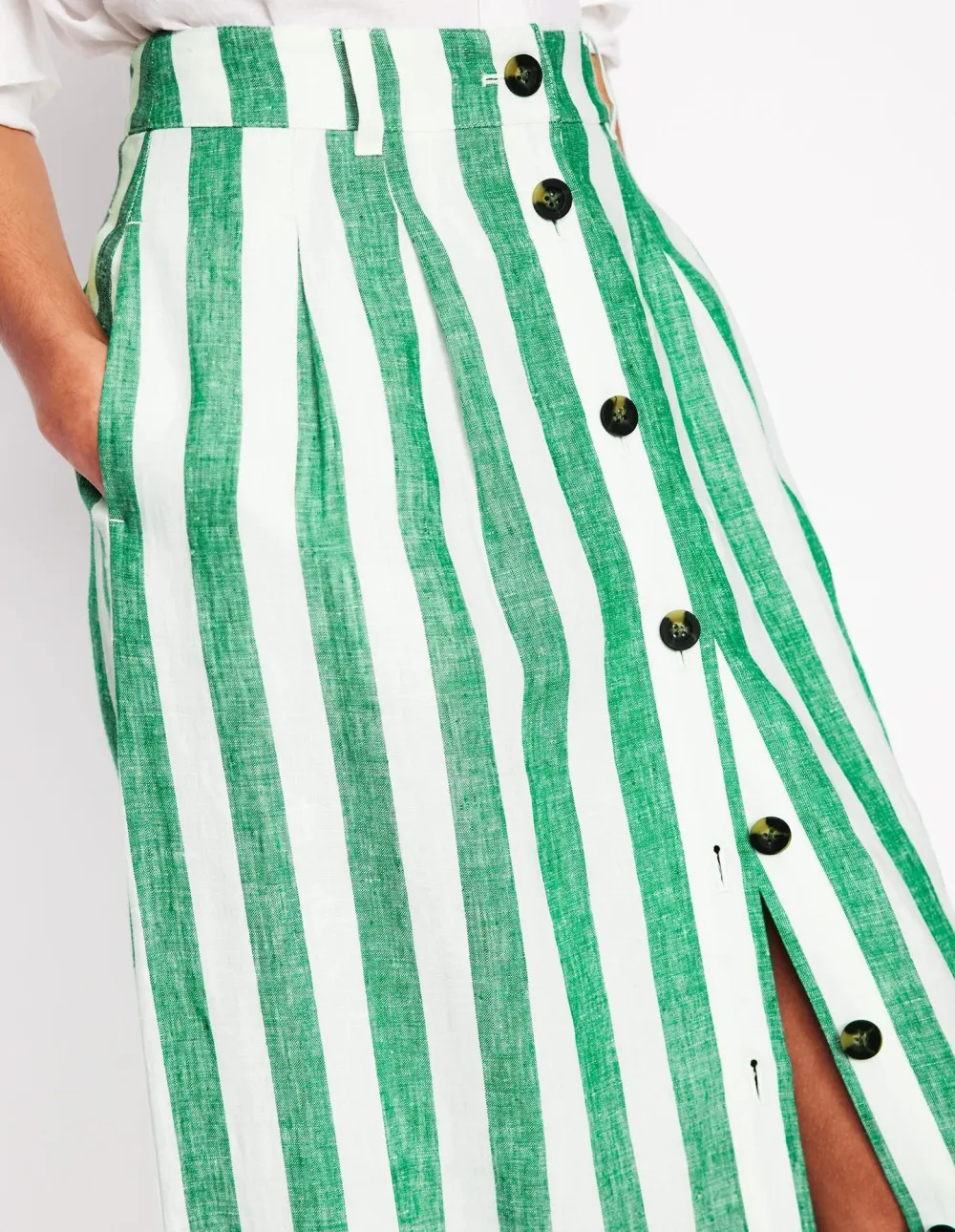 Thomasina Linen Midi Skirt
