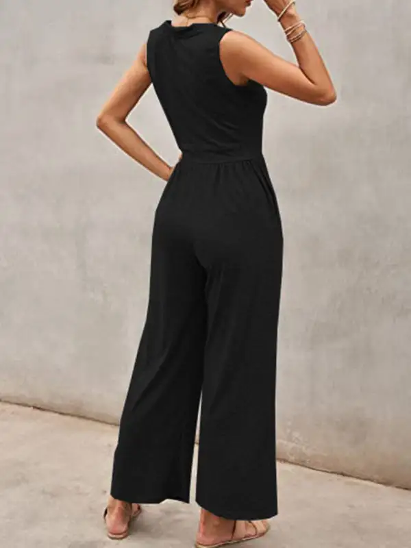 Clean Loose Sleeveless Jumpsuit