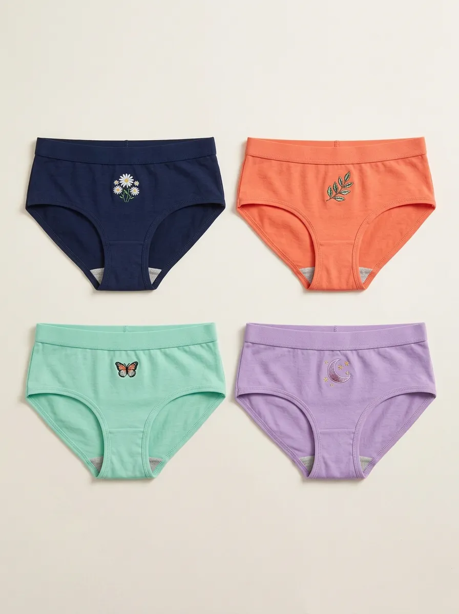 Women's Mid-Rise Graphic Briefs Four Pack
