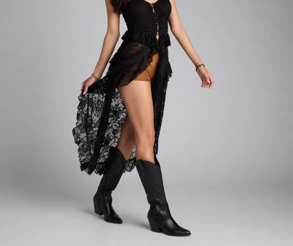 Lace-Up Tunic Top