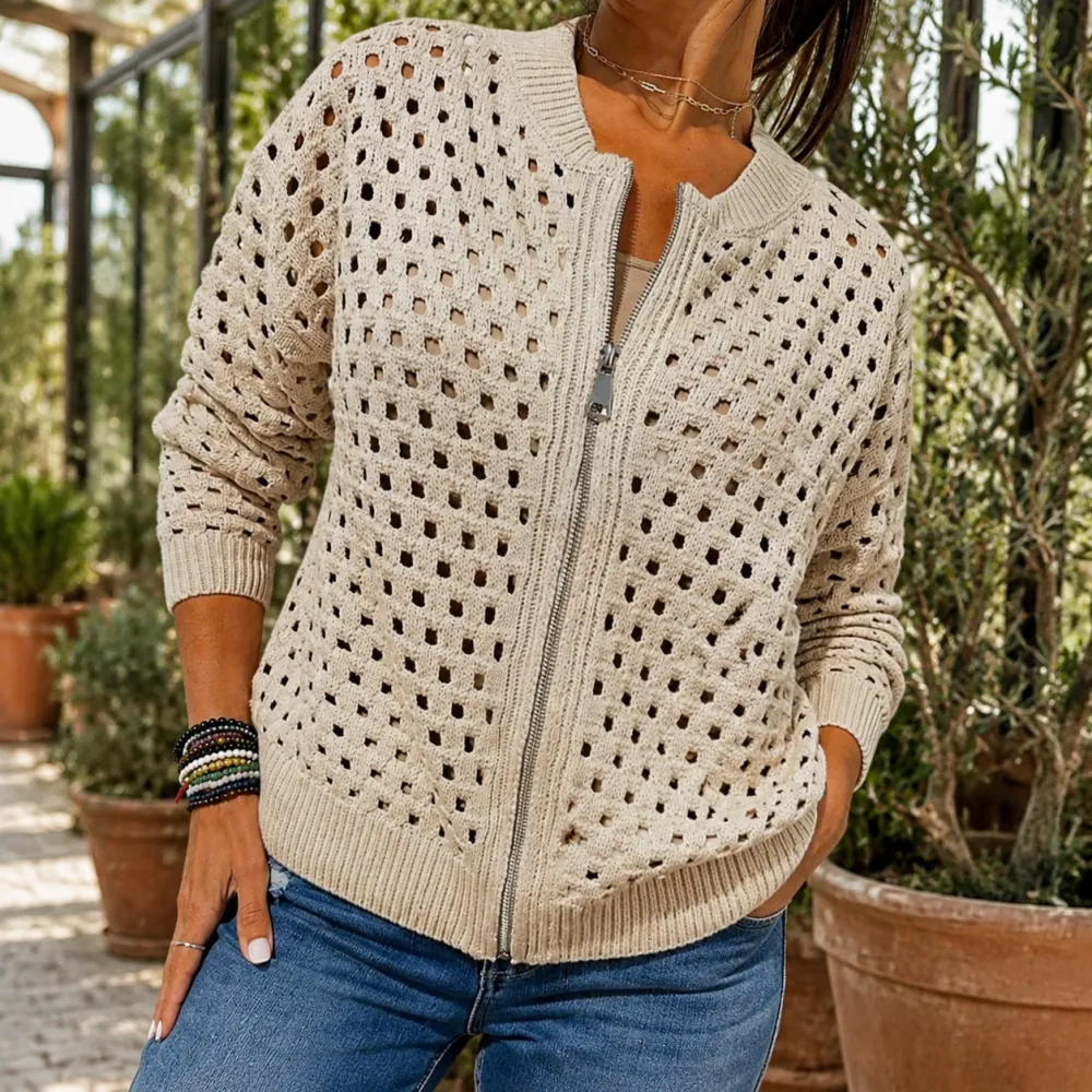 Open-Knit Polished Sweater
