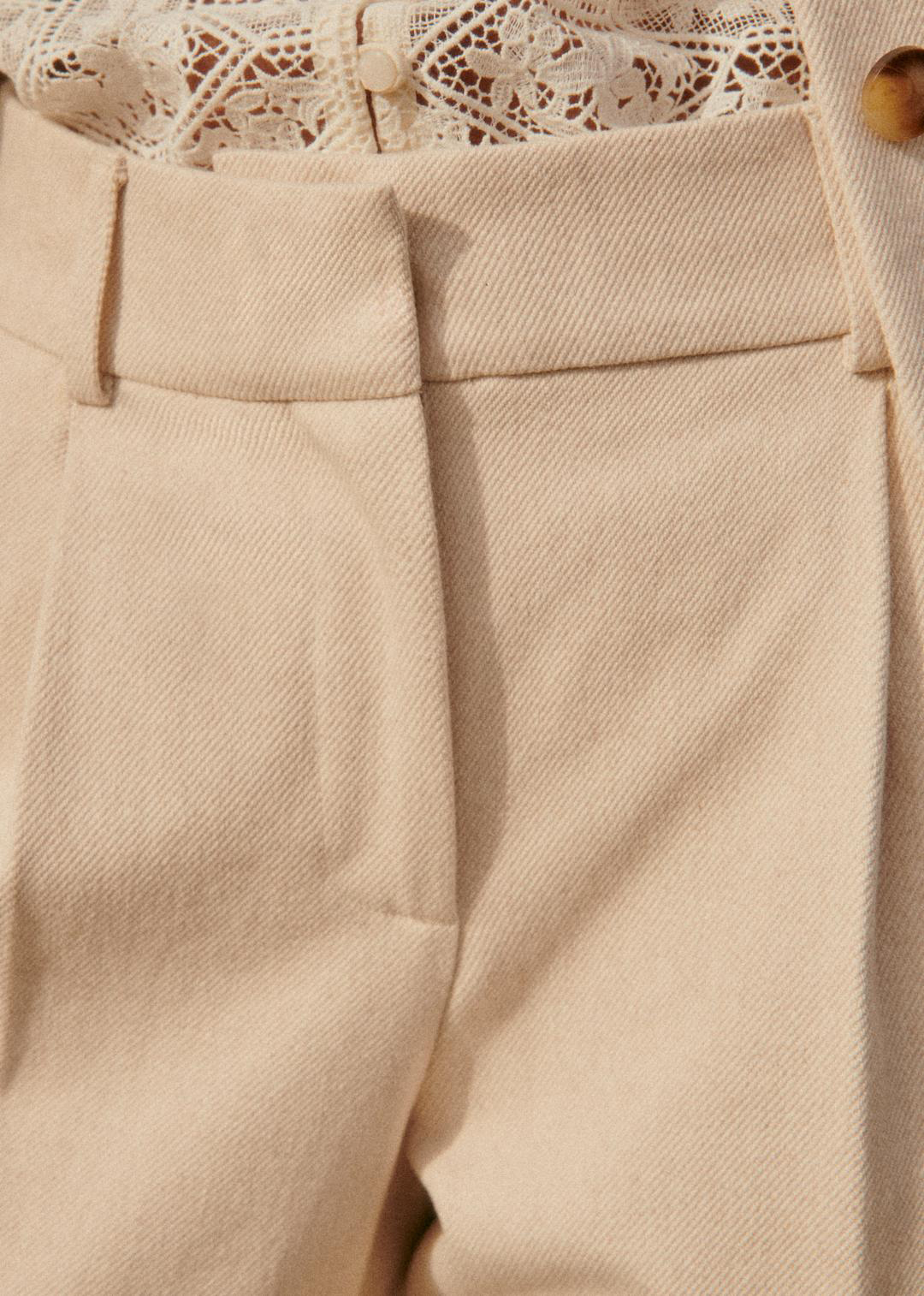 Low-Rise Flat-Pleated Trousers