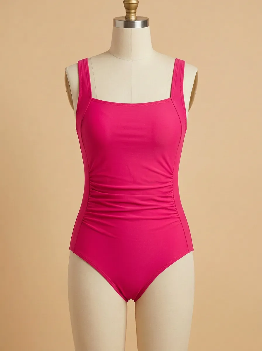 Refined Side-Ruched Ruched One-Piece Swimsuit