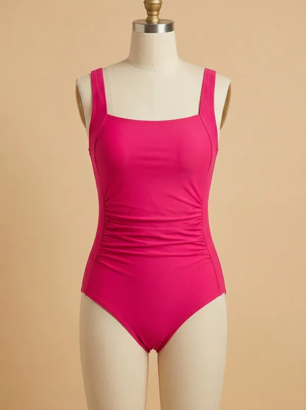 Refined Side-Ruched Ruched One-Piece Swimsuit