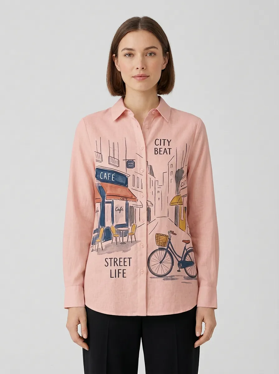 Women's City Beat Street Life Bicycle Cafe Graphic Shirt Tank Top