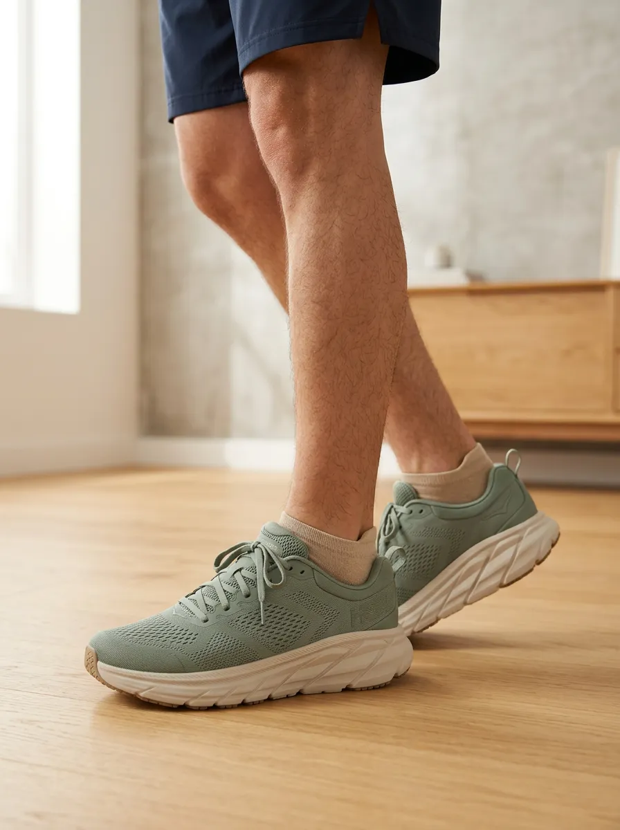 Men's Sage Green Lightweight Mesh Printed Running Shoes
