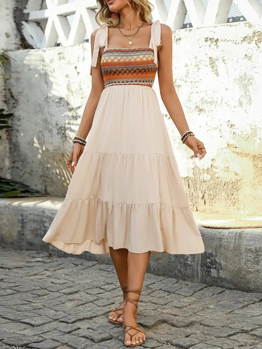 Everyday Tie Detail Midi Dress