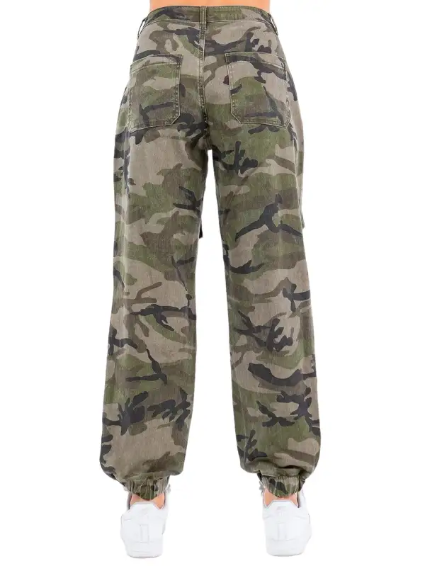 Women's High Waist Jogger Camouflage Cargo Pants