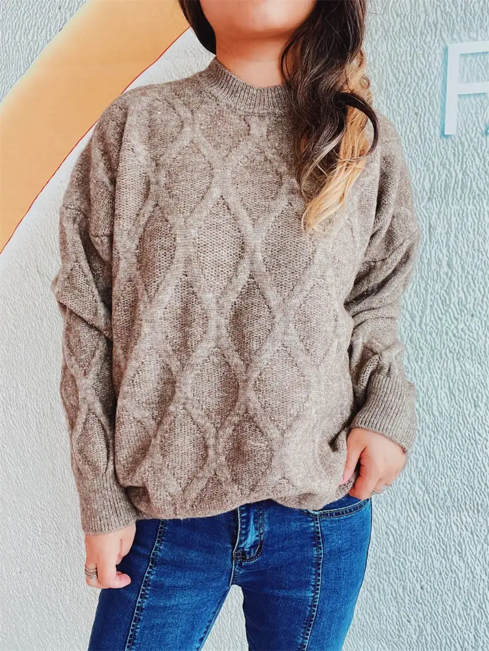Modern Long Sleeve Round Neck Sweater