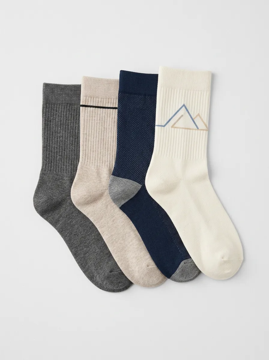 Nature Men's Four-Pair Long Socks