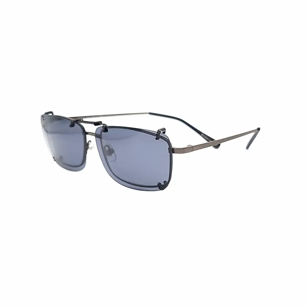 Frameless 54mm Rectangular Polarized Clip-On Sunglasses for Plastic Frames