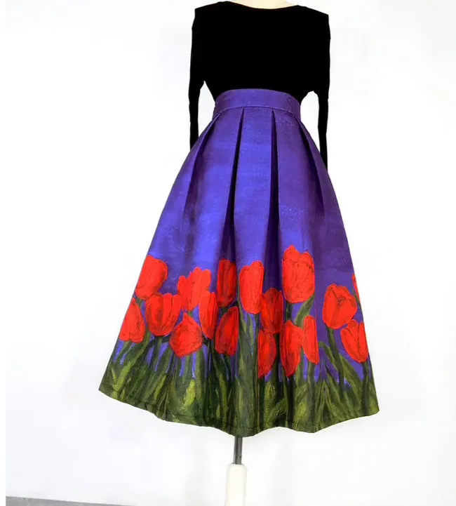 Lightweight Textured High Waist Skirt