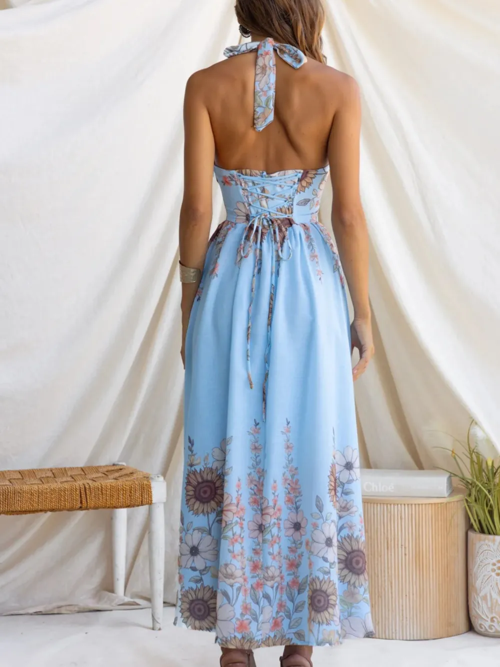 Everyday Halter Floral Maxi Dress