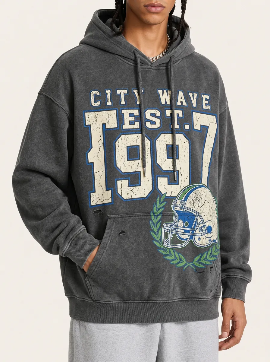 Men's Football Lover City Wave 1997 Helmet Printed Hoodie