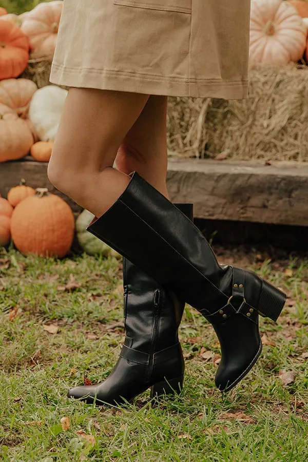 Faux Leather Knee High Boots