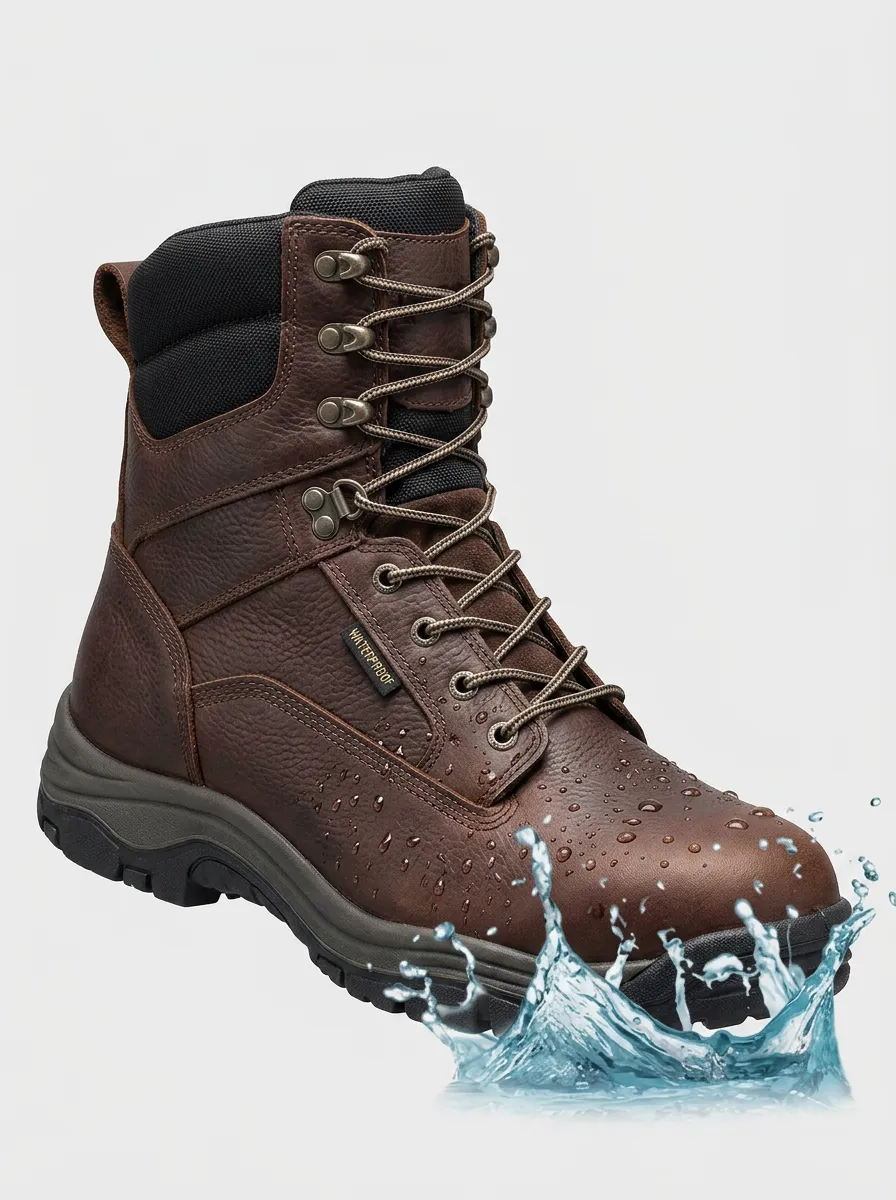 Site-Ready Outdoor Leather-Look Men's Waterproof Work Boots