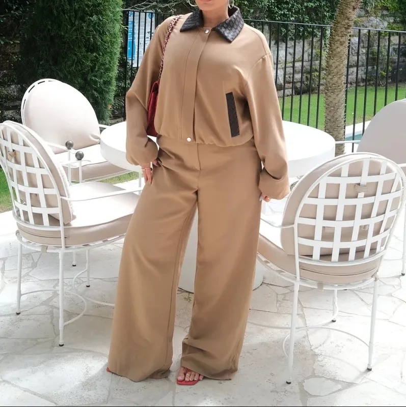 Tan Braided-Collar Jacket