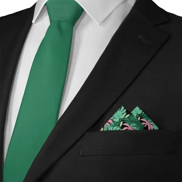 Modern Sleek Floral Pocket Square