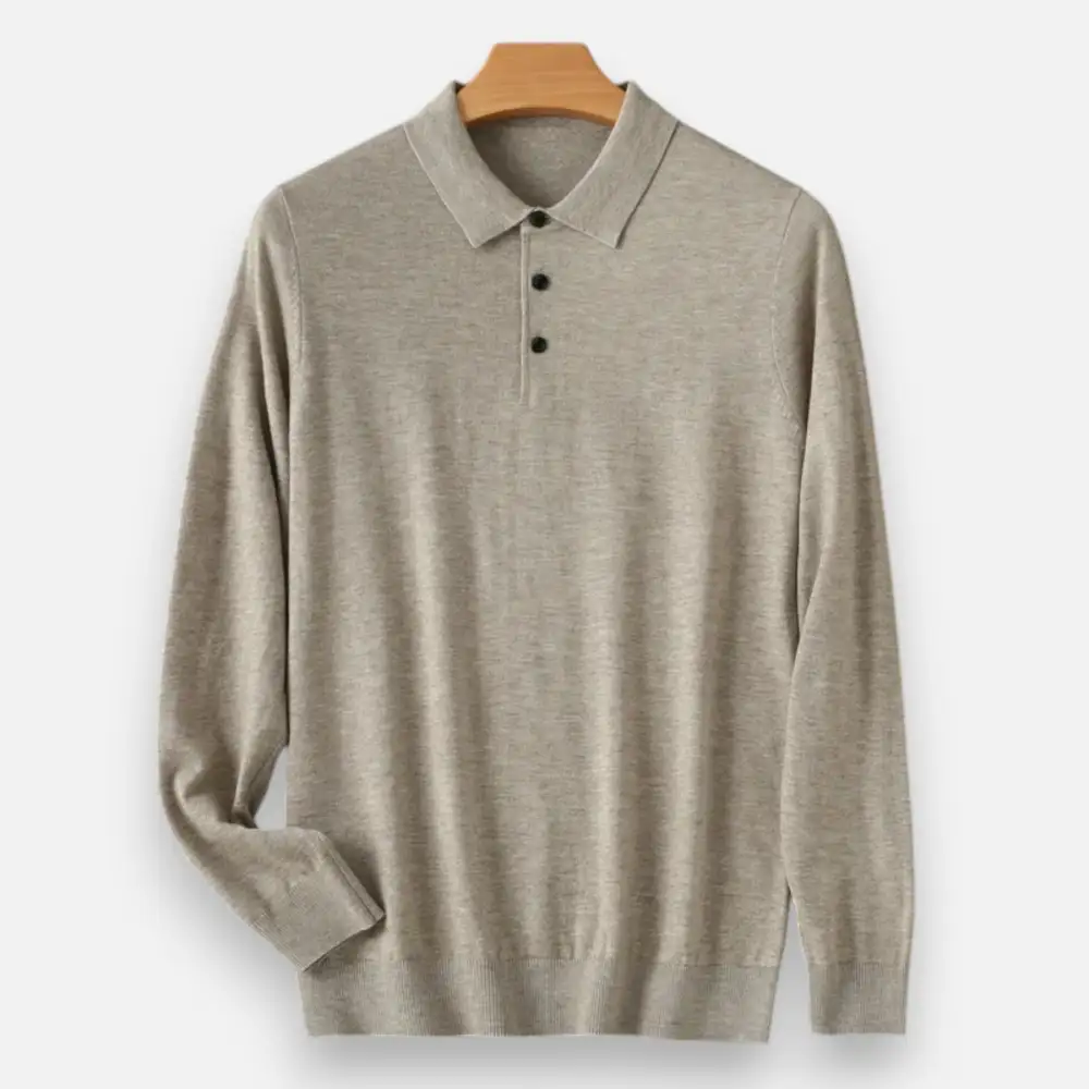 Denim Wool Polo Shirt