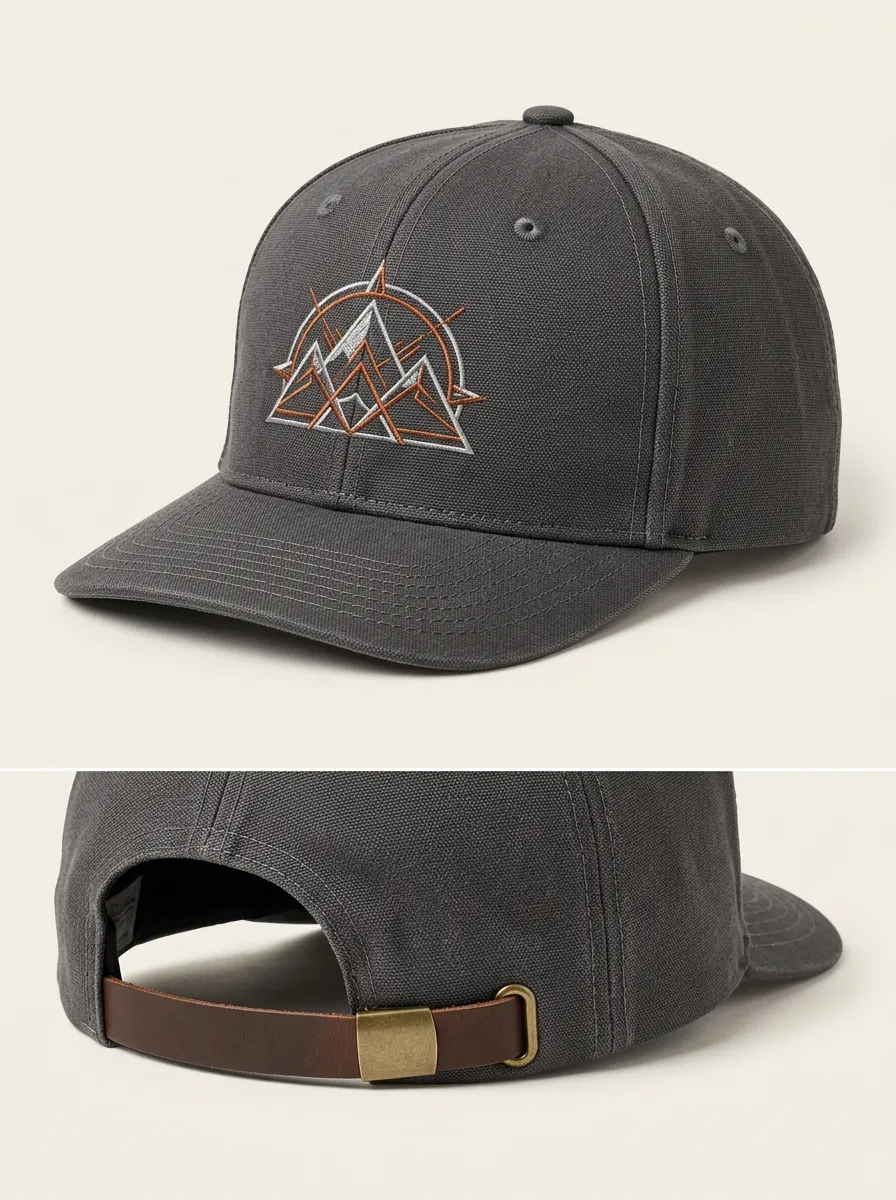 Weekend Ready Mountain and Compass Embroidered Baseball Hat