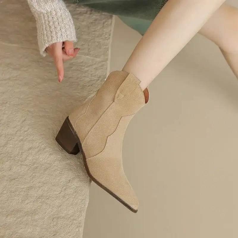 Suede Cowboy Warm-Lined Knee-High Boots