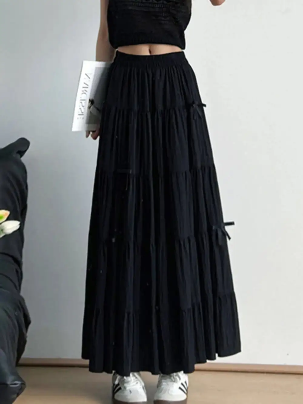 Loose Ruched Tiered Skirt
