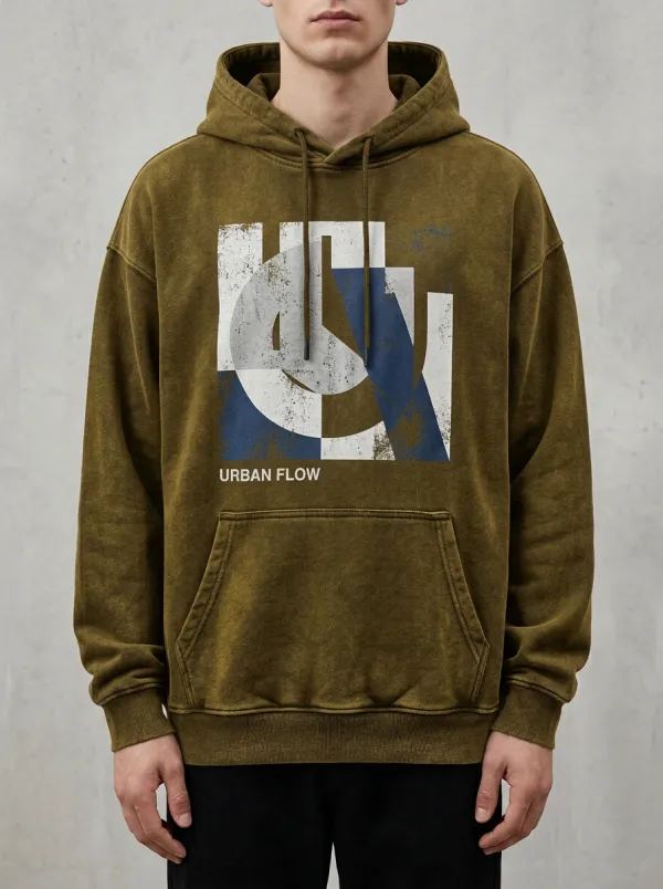 Patterned Geometric Men's Graphic Hoodie