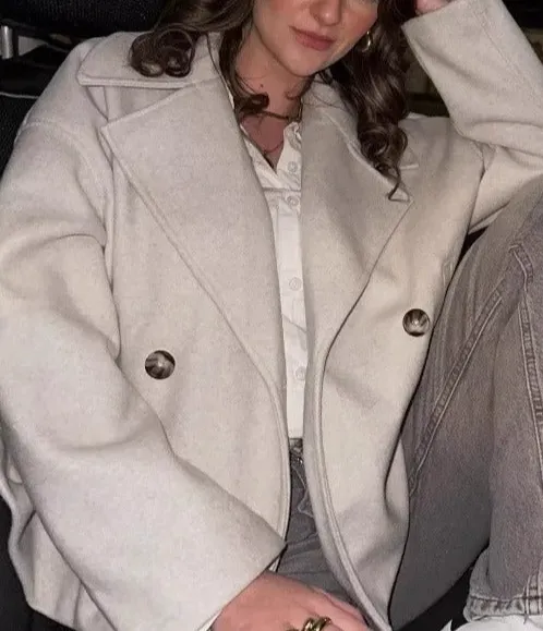 Double-Breasted Cropped Cardigan