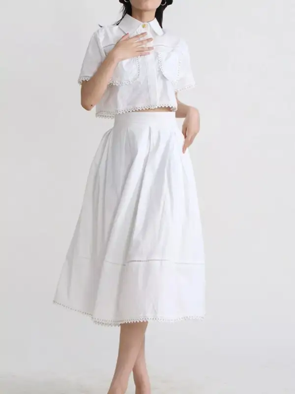 Comfort Button Front Short Sleeve Coordinated Shorts