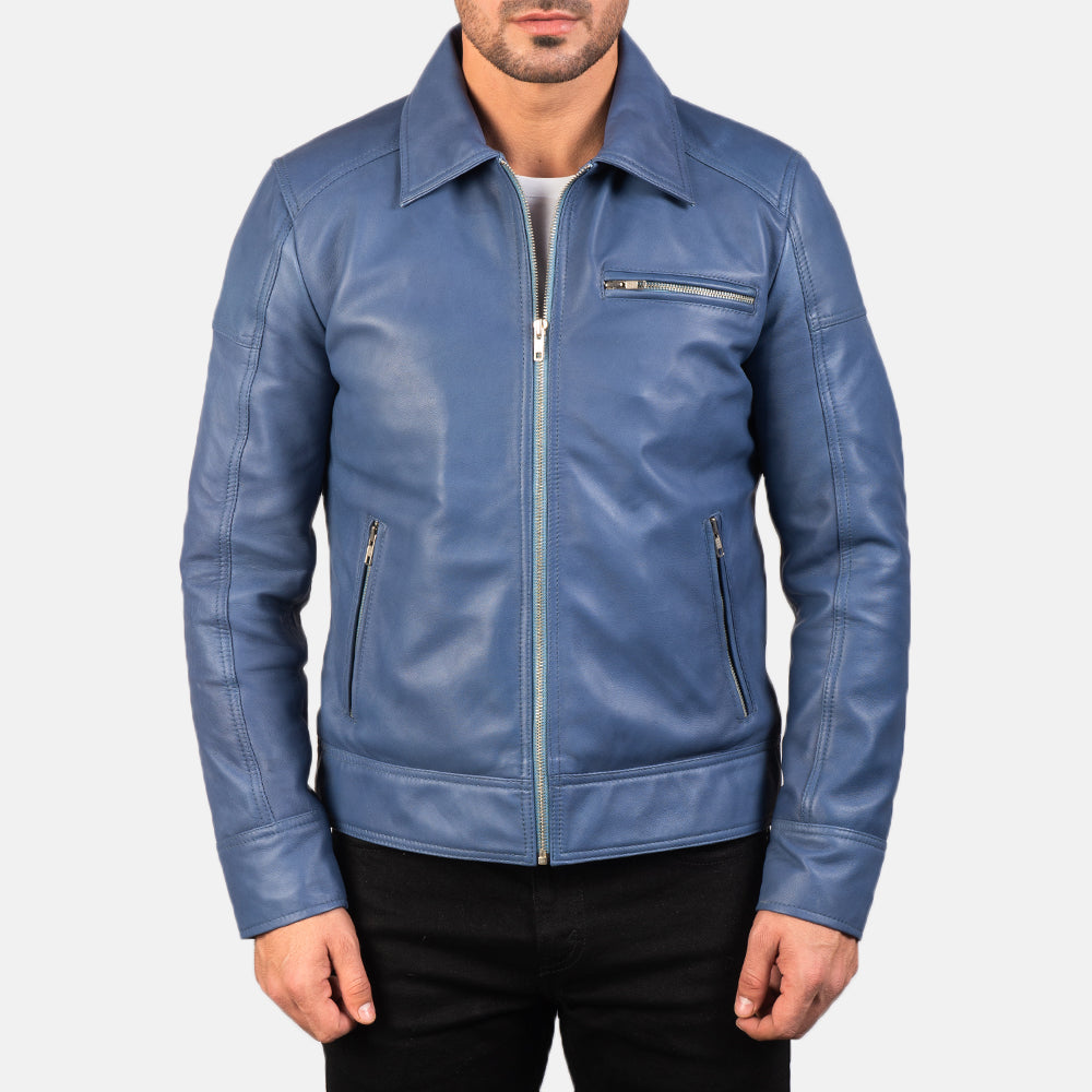 Men's Classic Minimal Biker Leather Jacket