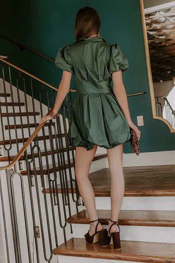 Pleated Collared Mini Dress
