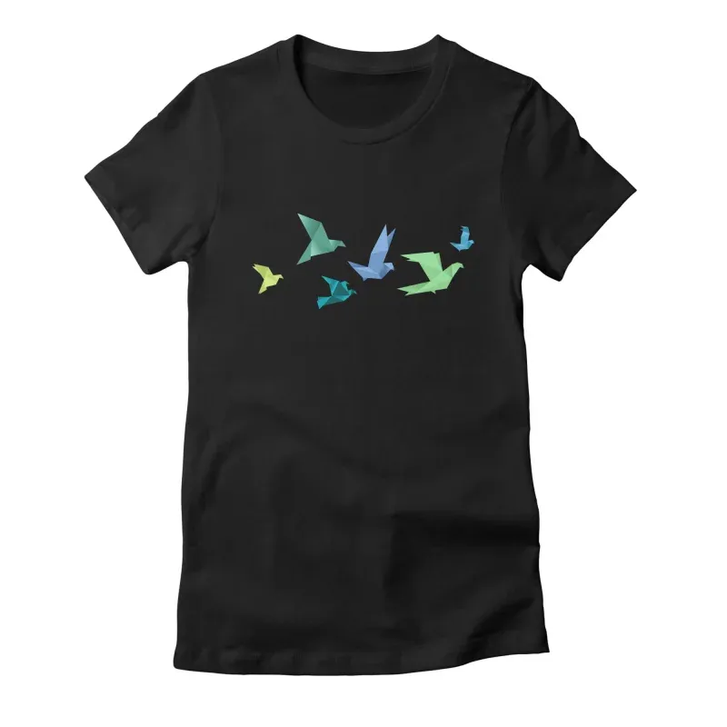 Artistic Paper Crane Pattern Cotton Short-Sleeved