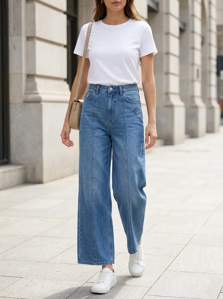 Women's Wide Leg Casual Denim Jeans
