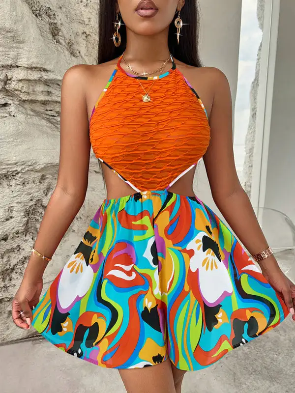 Hollow Bright Halter Jumpsuit