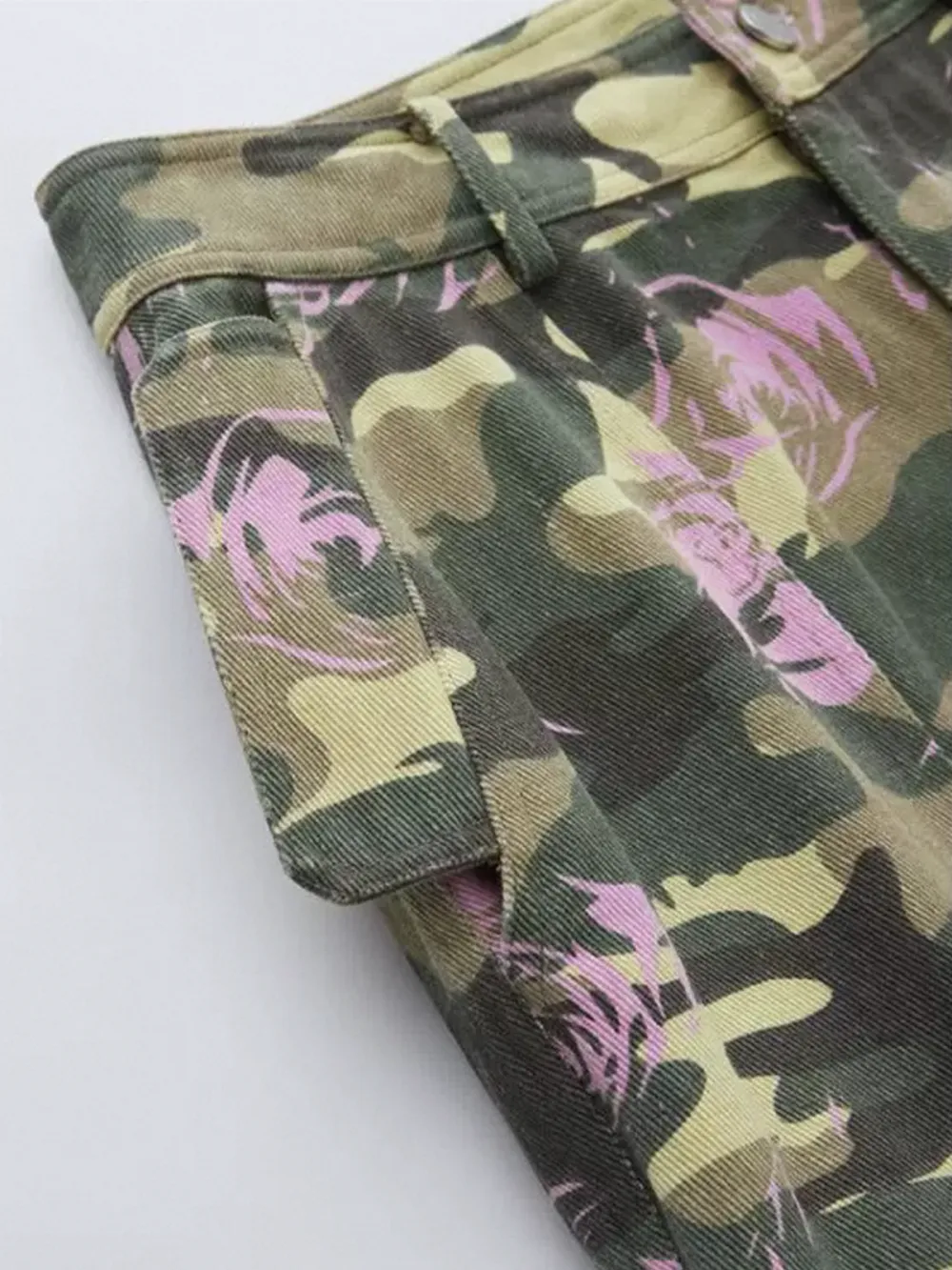 Straight-Leg Camouflage Graphic Pants
