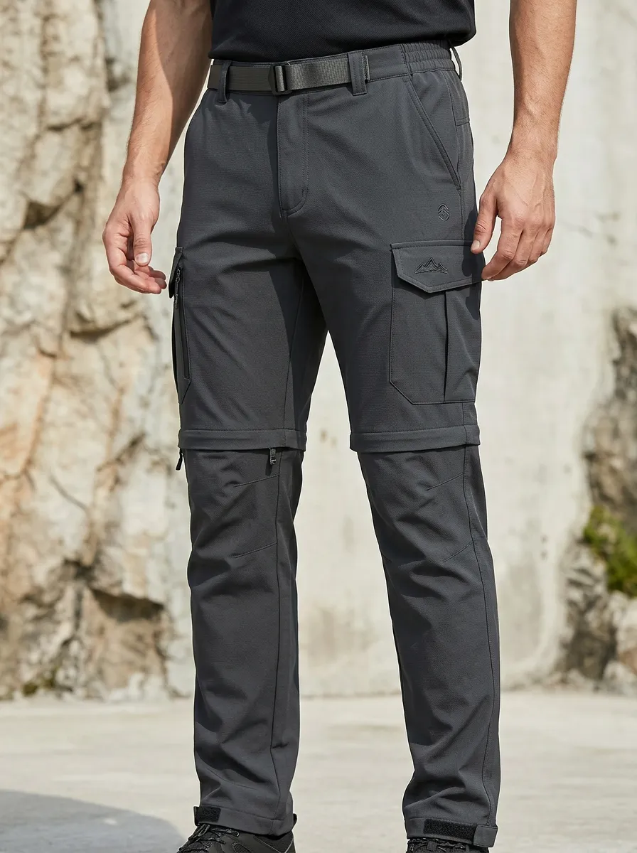 Men's Trek Expedition Mountain Graphic Waterproof Zip Tactical Cargo Pants