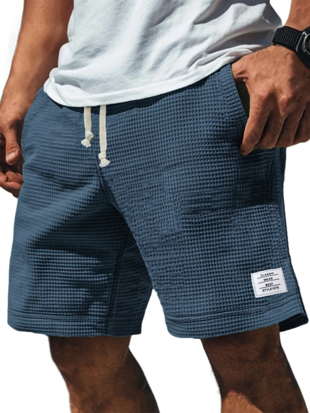 Textured Knit Seamed Detail Shorts