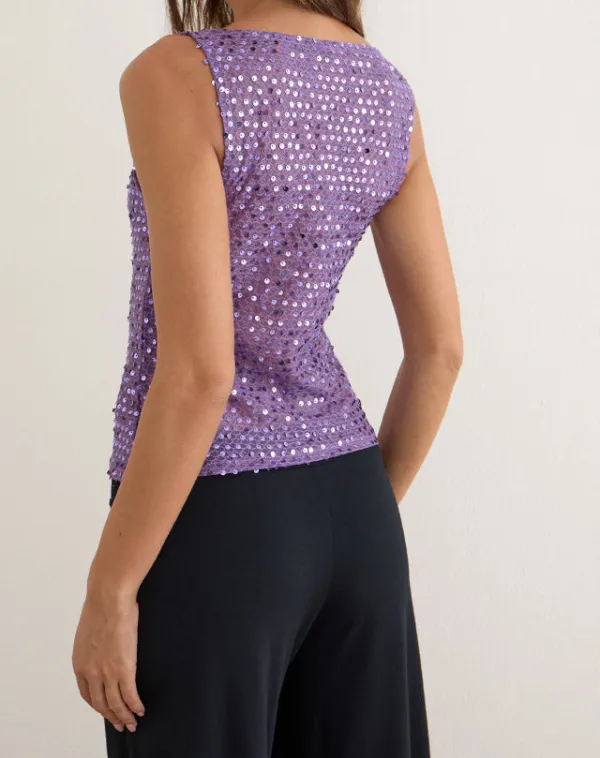 Contemporary Sequin Knit Tank Top