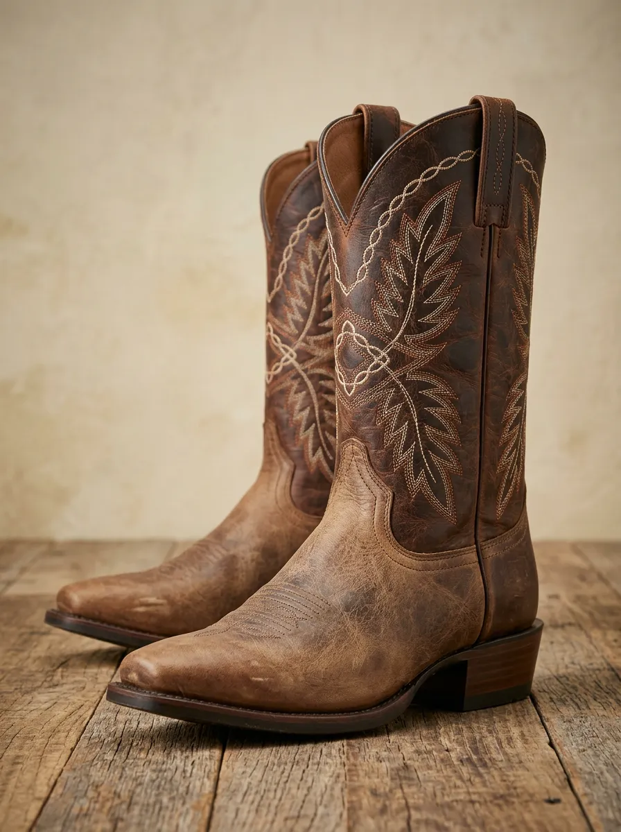 Rodeo-Inspired Embroidered Style Men's Western Cowboy Boots