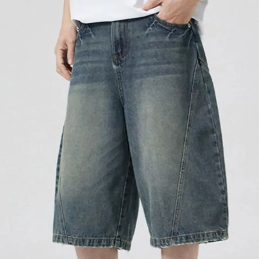 Pocket Detail Vintage Inspired Washed Bermuda Shorts