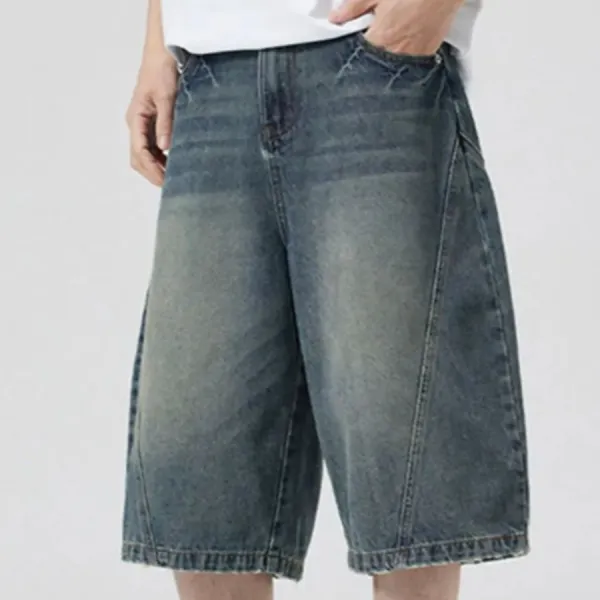 Pocket Detail Vintage Inspired Washed Bermuda Shorts
