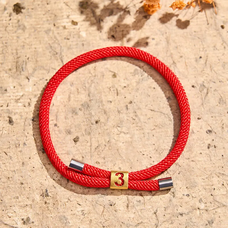 Single Digit Angel Numbers Adjustable String Bracelet