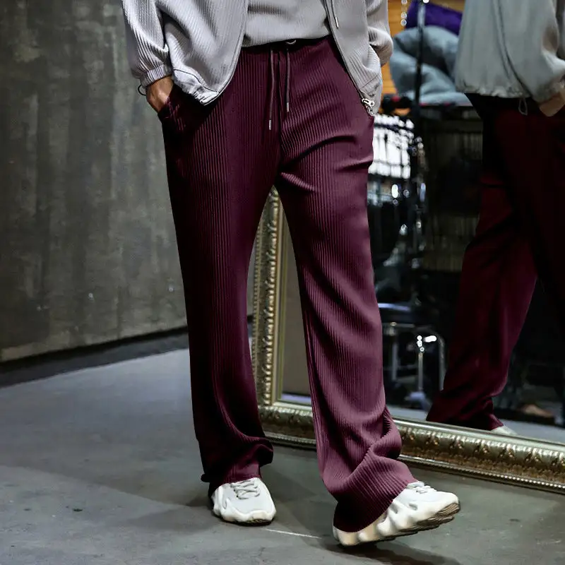 Men's Wide Leg Loose Fit Drawstring Pants