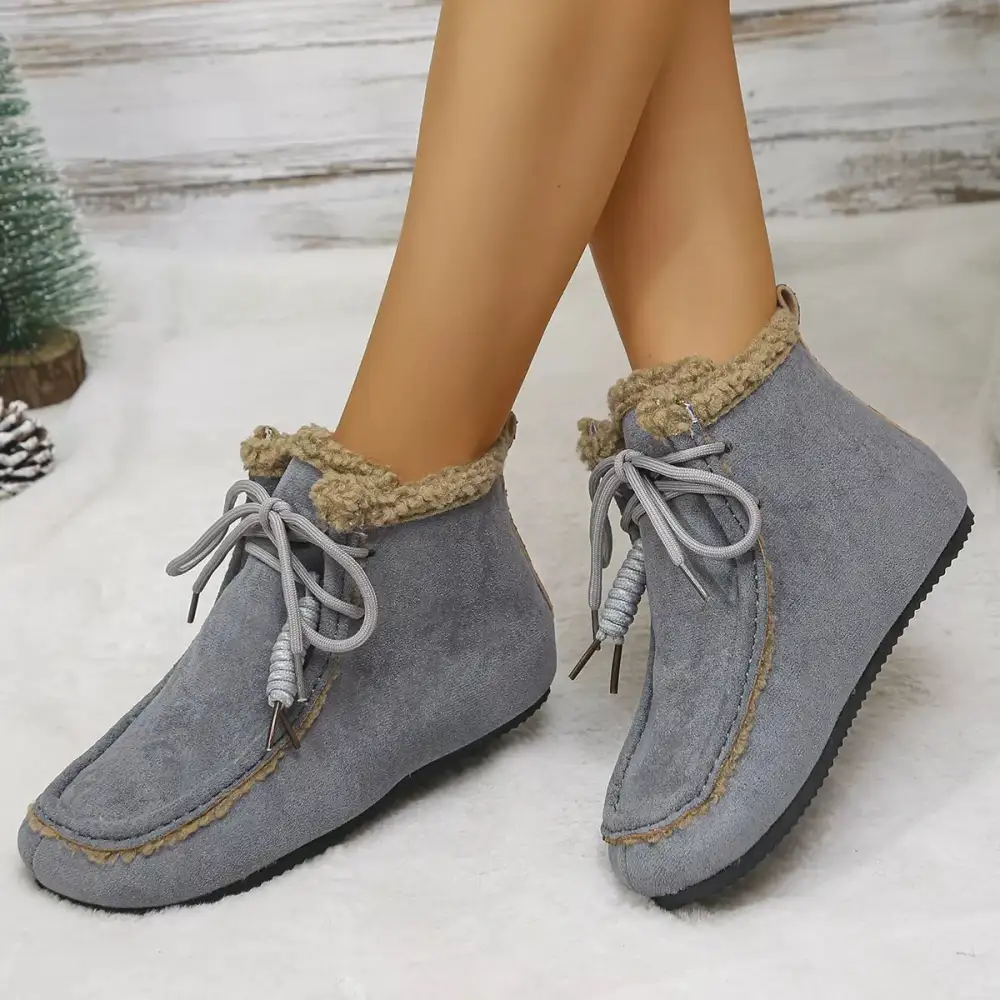 Lace-Up Flats Ankle Boots